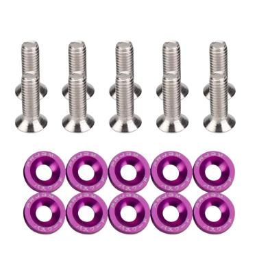 Imagem de Parafuso Arruela Anodizadas 10 Unidade M6 Tuning Carro Roxo