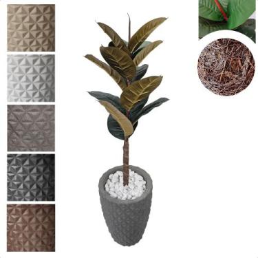 Imagem de Planta Artificial Ficus Lyrata Outono Toque Real com Vaso Decorativo -