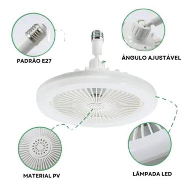 Imagem de Ventilador de Teto LED 36W E27, Compacto e Potente para Sua Casa - ASA