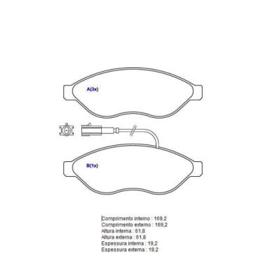 Imagem de Pastilha Freio Convencional Dianteira Com Alarme Sistema Brembo 1337 S