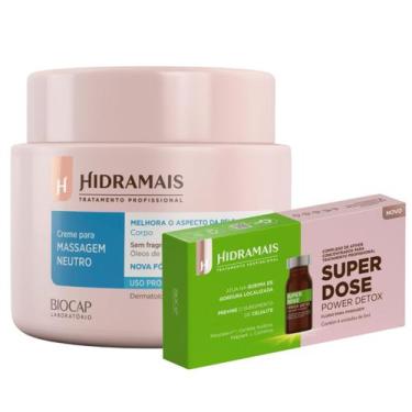 Imagem de Creme De Massagem Neutro 500g + 4un Superdose Power Detox Hidramais