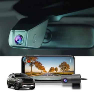Imagem de Fitcamx Câmera frontal 2K + traseira 1080p para Ford Expedition 2018-2024 XL XLT Limited Platinum King Ranch MAX (HD2-6275), visual OEM, gravação de loop duplo, Wi-Fi e aplicativo, G-sensor, fácil de