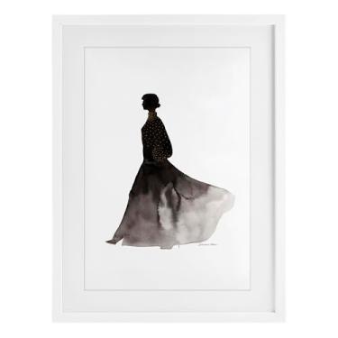 Imagem de Stupell Industries Impressão emoldurada branca com silhueta dourada sob vidro por Simone Elum, 50 x 35 cm