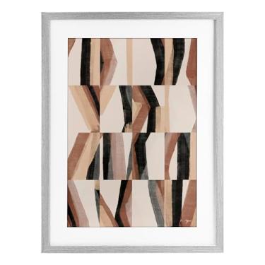 Imagem de Stupell Industries Kit abstrato neutro impressão emoldurada cinza design sob vidro por 1x, 20 x 14