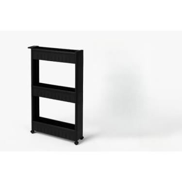 Imagem de Prateleira Armário Multiuso Rodinhas Organizador de Cozinha Banheiro e Lavanderia(Branco-5 Andares)