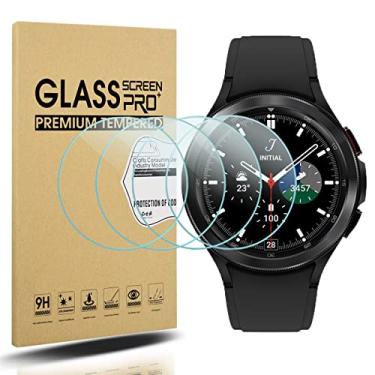 Imagem de Suoman Pacote com 4 para Samsung Galaxy Watch 4 Classic 46 mm protetor de tela de vidro temperado para Galaxy Watch 4 Classic 46 mm Smartwatch [dureza 2,5D 9H] [antiarranhões]
