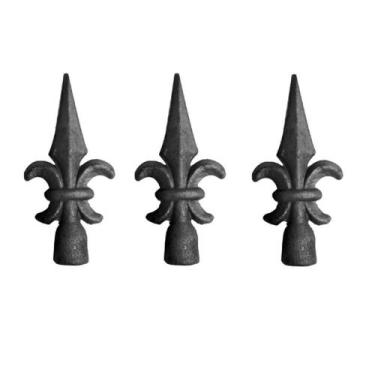 Imagem de Kit 3 Ponteiras Ponta De Lança Ferro N11 Grade Portão Muro - UNICLÁUDI
