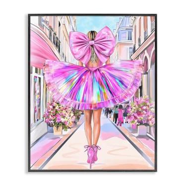 Imagem de Stupell Industries Laço rosa prismático e vestido preto emoldurado giclée design de arte por Jess Stempel, 20 x 16