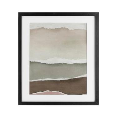 Imagem de Stupell Industries Impressão em camadas rasgadas ilusão preta emoldurada sob vidro design por Emma Peal, 21 x 17