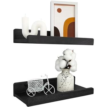 Imagem de Prateleiras flutuantes para parede de 30,5 cm, à prova d'água, prateleiras de armazenamento de parede com bordo, prateleira de borda de exibição para moldura de sala de estar, prateleiras de livros