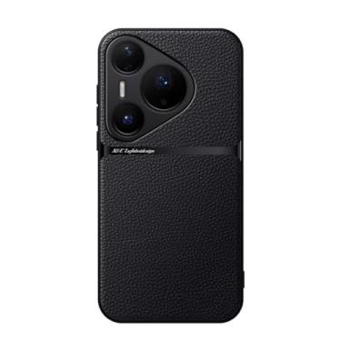 Imagem de Kepuch Capa para Huawei Pura 80 Pro - Litchi Grano Case Placa de Metal Embutida - Preto