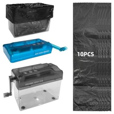 Imagem de 2 Pçs Mini Triturador de Mão Triturador Portátil Documentos Ferramenta de Corte de Papel com Pequeno Saco de Lixo Azul (30 peças) para Escritório Escola HOM, Papelaria Natal Presente de Aniversário