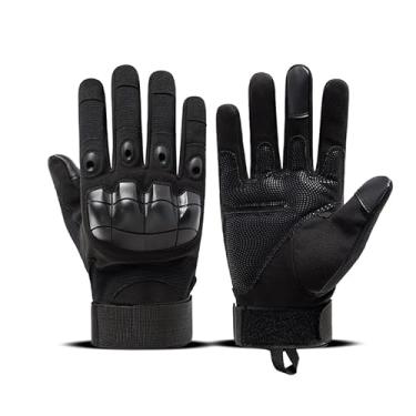 Imagem de ANJMEICH Luvas táticas, antiderrapantes e resistentes ao desgaste para proteger as mãos, adequadas para esportes ao ar livre (preto, GG)