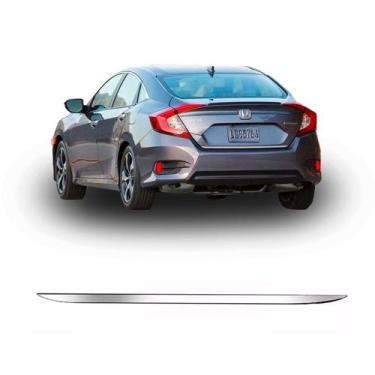 Imagem de Friso Traseiro Porta Malas Para Civic G10 2016 até 2021 Cromado Resina