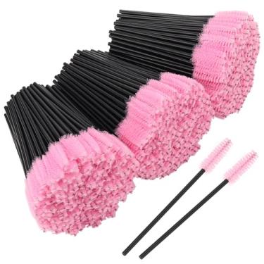 Imagem de BTYMS 500 peças de bastão de rímel descartáveis, pincéis de sobrancelha, aplicadores, carretéis de cílios para extensão de cílios - rosa