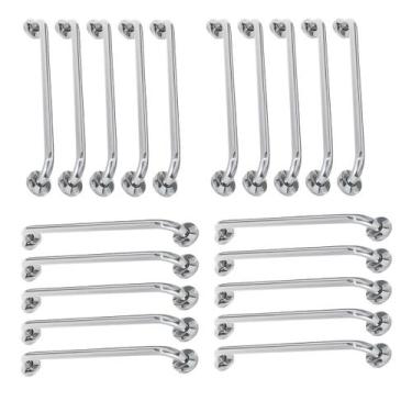 Imagem de Barra de Apoio 60cm Alça Inox Kit 20 Unidades Banheiro Suporte Idoso D