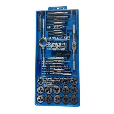 Imagem de Jogo Macho E Tarracha Com 40 Peças Tungstênio Para Metal - Dm Ferramen