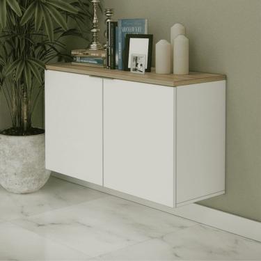 Imagem de Balcão Multiuso 110cm X 65cm Marrom Branco /Carvalho