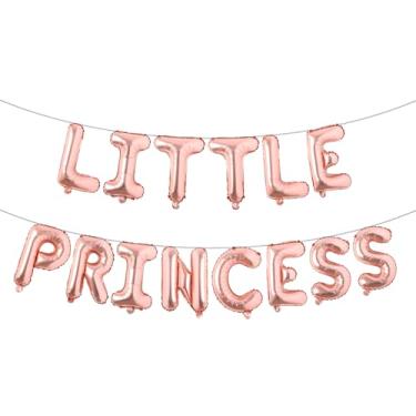 Imagem de Decoração de chá de bebê de princesinha - bandeira de balão de boas-vindas revelação de gênero e suprimentos de festa de aniversário para meninas para aniversário e festa infantil (pequena princesa