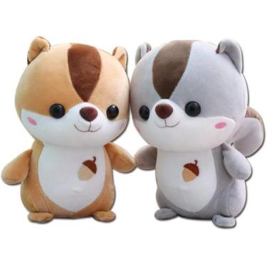 Imagem de Brinquedo de pelúcia de esquilo de 25 cm Brinquedo de pelúcia de esqui