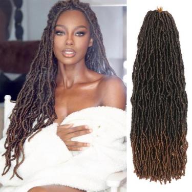 Imagem de Faux Locs Crochet Hair Aayubb, 26 polegadas, Ombre Brown, 7 pacotes