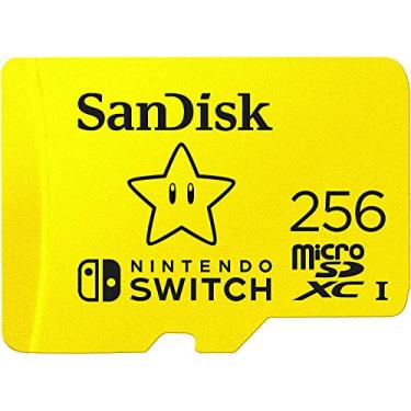 Imagem de SanDisk Cartão de memória MicroSD Nintendo Switch Micro SDXC de 256 GB para Switch & Switch Lite SDSQXAO-256G Super Mario Star Design Bundle com (1) leitor de cartão GoRAM (256 GB, 1 unidade)