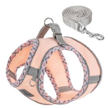 Imagem de TomteNisse Conjunto De Peitoral E Guia Para Cães - Pequeno, Macio Respirável, Sem Puxar, Colete Refletivo Ajustável Filhotes, Gatinhos Gatos
