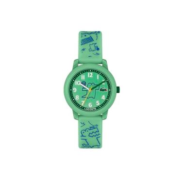 Imagem de Lacoste L.12.12 Relógio infantil de quartzo de silicone 3H, relógio infantil, resistente à água até 5 ATM/50 metros, design colorido e divertido, 33 mm, Verde