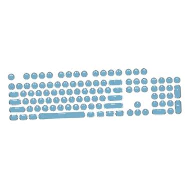 Imagem de NonMiFyR Pudding Keycaps Teclado Keycaps 104 Key Shine através do OEM Tecla de máquina de escrever Teclas de teclado mecânico Steampunk, Azul