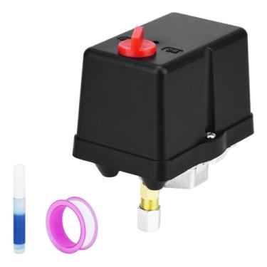 Imagem de Válvula de controle universal do interruptor de pressão do compressor de ar (90-120 PSI, 110V-240V) com regulador de 0-180 PSI e válvula de alívio de pressão de segurança - peça de substituição de 4