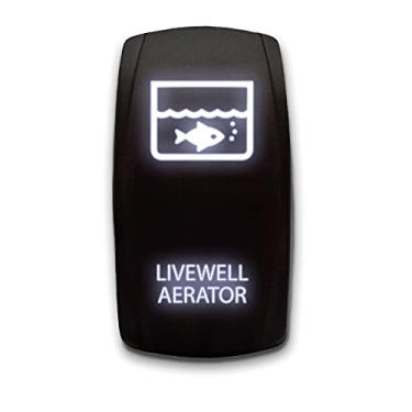 Imagem de LIVEWELL Aerador Gravado a Laser 5 Pinos Único Pólo Único Interruptor Balancim Vertical On-Off SPST 20A 12V, Branco