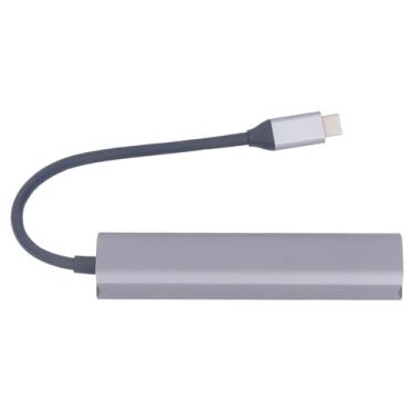 Imagem de Zhjvihx Hub de Porta Multimídia USB, 5 Em 1 Fácil Conexão Tipo C Adaptador de Cubo para Monitor de Projetor