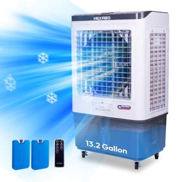 Imagem de Hexago Refrigerador de ar evaporativo de 7500 CFM, refrigerador de pântano com tanque de 13,2 galões, controle remoto, temporizador 24H, oscilação, 3 velocidades, refrigerador portátil de pântano para