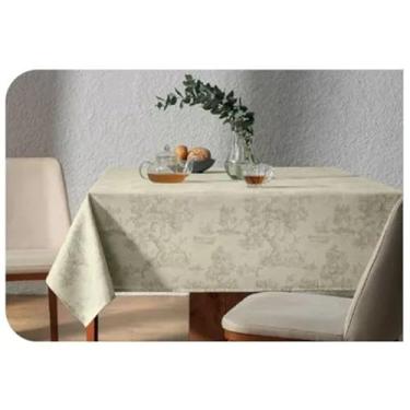 Imagem de Toalha de Mesa Jacquard Grazia, Quadrada, 1,80x1,80m, 8 Lugares, Bege
