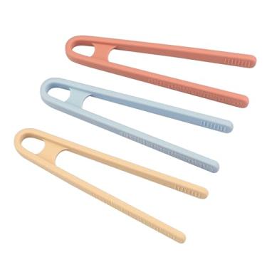 Imagem de Evenpop 3 pinças de silicone para crianças pequenas, 3 cores, 14 cm, 3 cores, pinças de silicone para coordenação motora fina, brinquedos sensoriais e acessórios pré-escolares