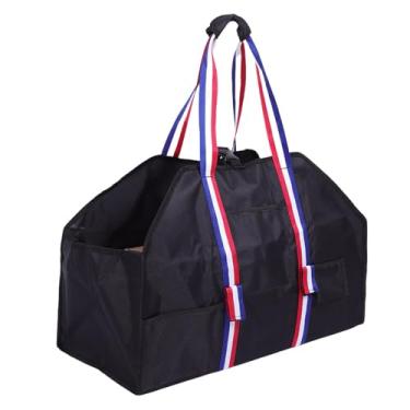 Imagem de Asixxsix Bolsa para transporte de lenha, tecido Oxford 600D resistente, à prova d'água e poeira, com alças, bolsa para acampamento interno e externo, fogueira, 24x12x10 pol.