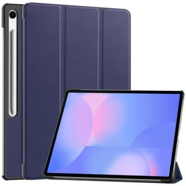 Imagem de Capa inteligente para Samsung Galaxy Tab S10 FE+ / S10 FE Plus 13,1 polegadas 2025, capa inteligente Ratesell leve com suporte triplo com função despertar/hibernar automático, azul marinho