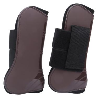 Imagem de Pssopp Protetor de perna de cavalo suave e confortável para tendão de cavalo, proteção segura para as pernas [marrom para pernas M] Máscaras