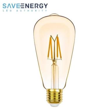 Imagem de Lampada Retro St64 Filamento Led 4W Ambar 2200K Save Energy