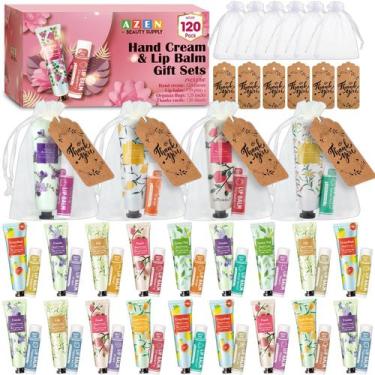Imagem de Conjunto de presentes AZEN, creme para mãos e protetor labial com bols