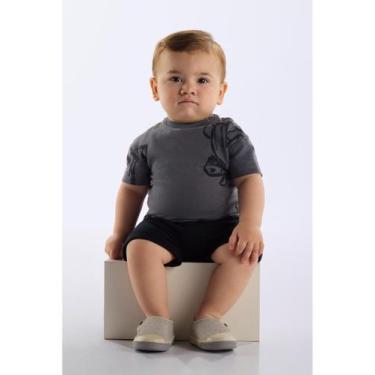 Imagem de Conjunto com Camiseta e Bermuda Bebê Up Baby, Cinza, M