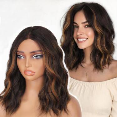 Imagem de Peruca AISI HAIR Castanho Caramelo Destaques Bob Wavy 35cm