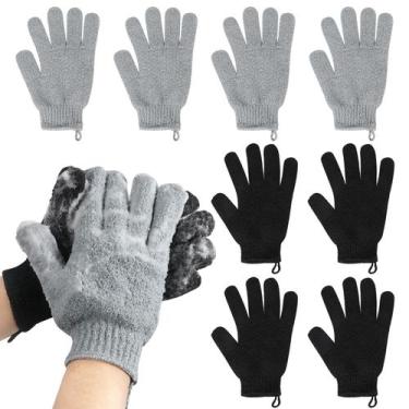 Imagem de Luvas esfoliantes Alotpower para mãos grandes, pacote com 8