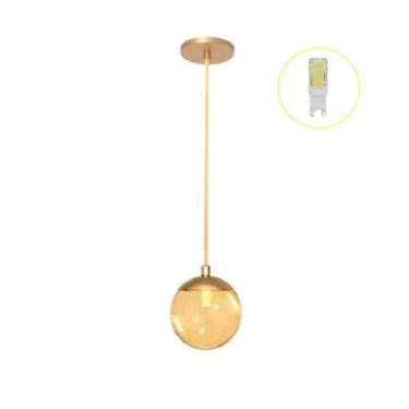 Imagem de Pendente Moderno Champanhe Cabeceira de Cama Bancada + LED - Arevo Ilu