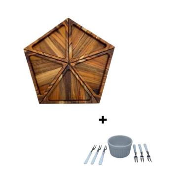 Imagem de Petisqueira 05 Cavidades Star Em Madeira