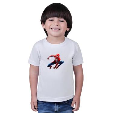 Imagem de Camiseta Masculina Infaltil Homem Aranha - marcelo, Branco, 10