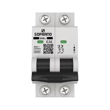 Imagem de Disjuntor Soprano Din 2p 32A SHB-GIII Curva C Branco