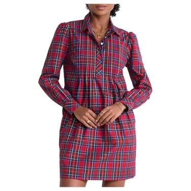 Imagem de vineyard vines Vestido feminino Pippa Popeline, Natal Tartan Mred, G