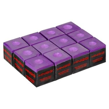 Imagem de HNQQ Pacote com 12 gizes para tacos de sinuca, acessórios de mesa de bilhar para uso doméstico/torneio, giz de bilhar (roxo)