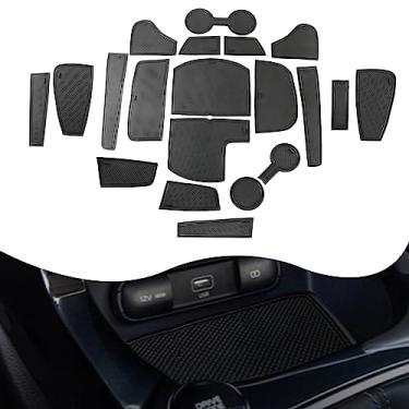 Imagem de YEE PIN Tapetes de porta para console central Kia Seltos para Kia Seltos Acessórios LX/S/EX/Nightfall Edition/SX antiderrapantes antipoeira 2021-2024 2025 2026 / conjunto preto